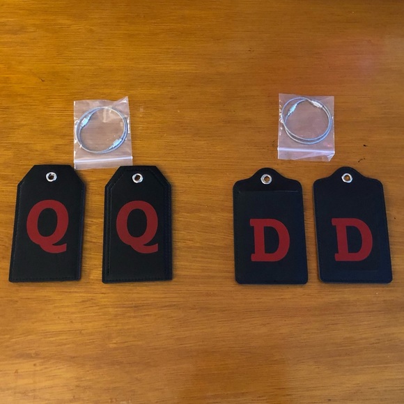 Black Initial Luggage Tags - Picture 2 of 5